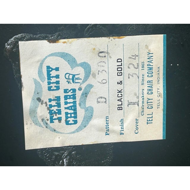 Black 1960s Vintage Ebonized Black and Gold Regency Side Chair by Tell City Chair Company For Sale - Image 8 of 13