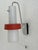 Mid-Century Modern Vintage Wall Lights in Grey and Red Metal with White Glass Shades, 1960s, Set of 2 For Sale - Image 3 of 3