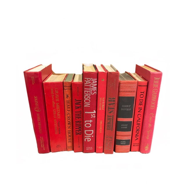 Modern Vintage Late 20th Century Red Books - Set of 10 For Sale - Image 3 of 3