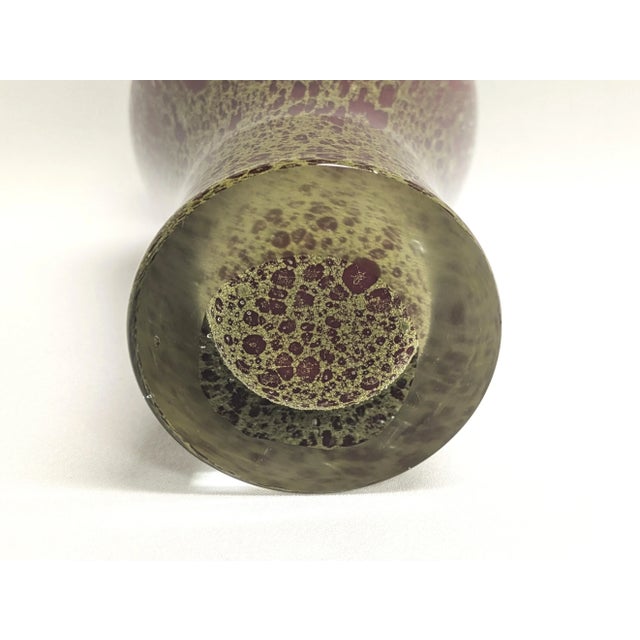 Oxblood Red and Gold Art Glass Vase For Sale In Raleigh - Image 6 of 8