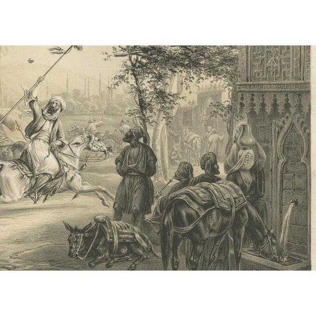 Paper Egyptian Horsemen Javelin Game Scene, 1846, Paper For Sale - Image 7 of 9
