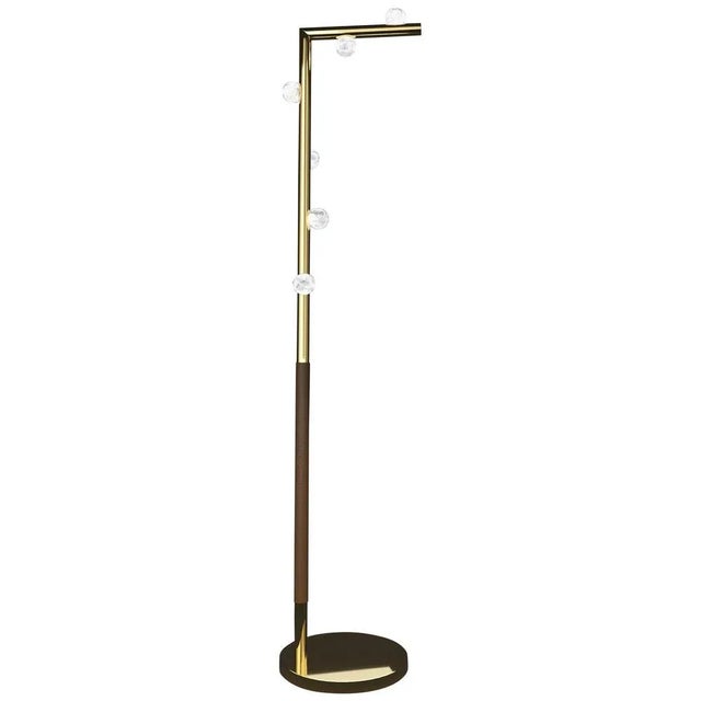 Demetra Floor Lamp in Gilt Metal by Alabastro Italiano For Sale - Image 4 of 4