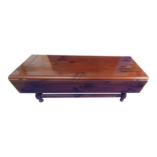 1980s Ethan Alan Antique Pine Coffee Table - Drop Leaf For Sale