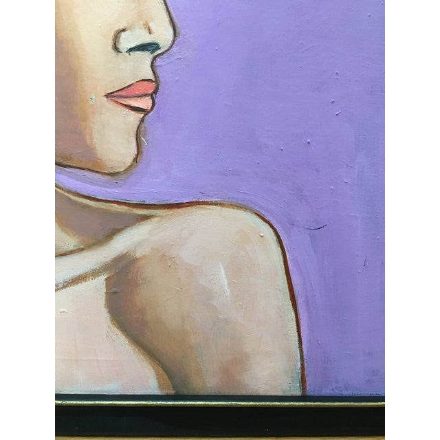 Paint Vintage Mid Century Figural Portrait For Sale - Image 7 of 11