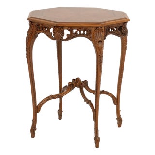 Louis XVI Style Octagonal Walnut Occasional Table For Sale