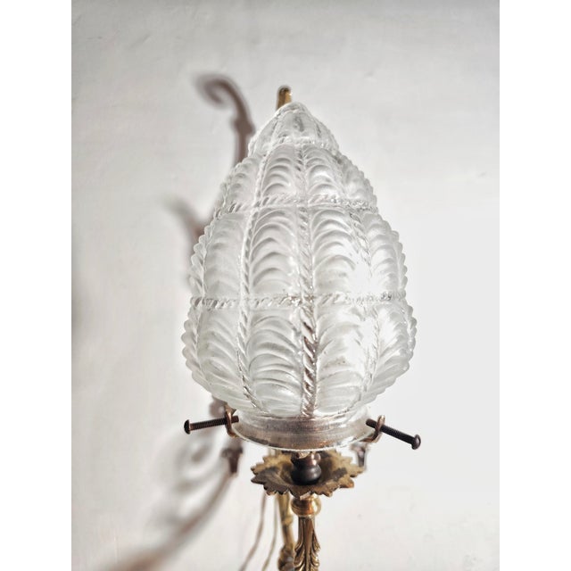 Spanish Art Nouveau Bronze Wall Sconce, 1940s For Sale - Image 4 of 11