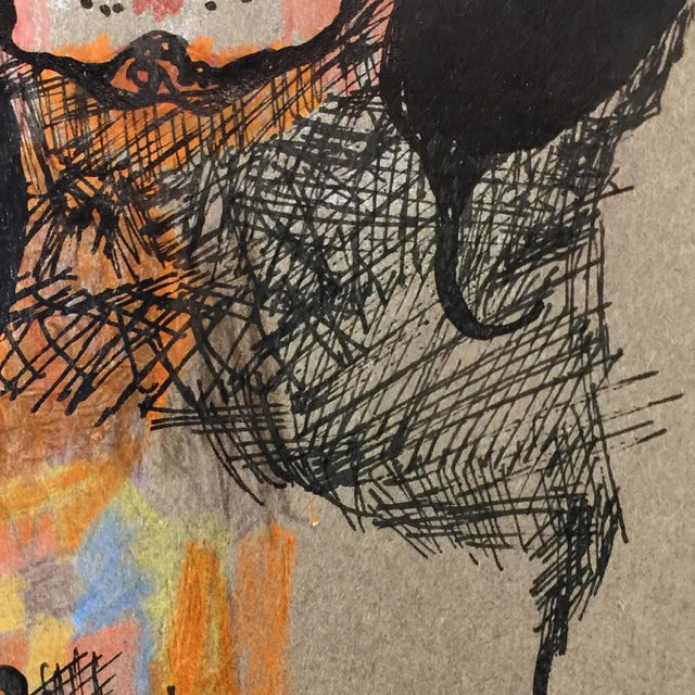 Anne Body, Parce Queue, Oil on Paper, 1970 For Sale - Image 5 of 10