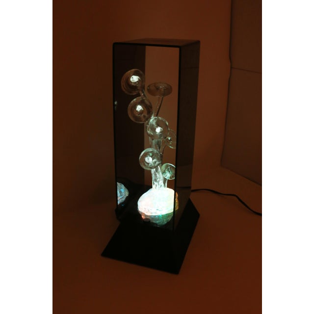 1970s 1970's Color-Changing Lucite Flowers Accent Lamp For Sale - Image 5 of 10