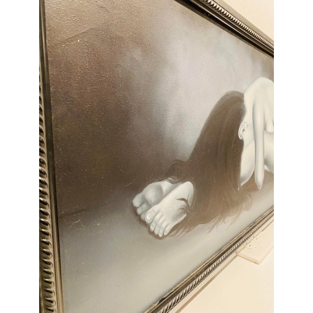 1990s Expressionist Figurative Nude Oil Painting on Canvas in the Style of Harvey Edwards ‘ Silent Shadow’ For Sale - Image 4 of 10