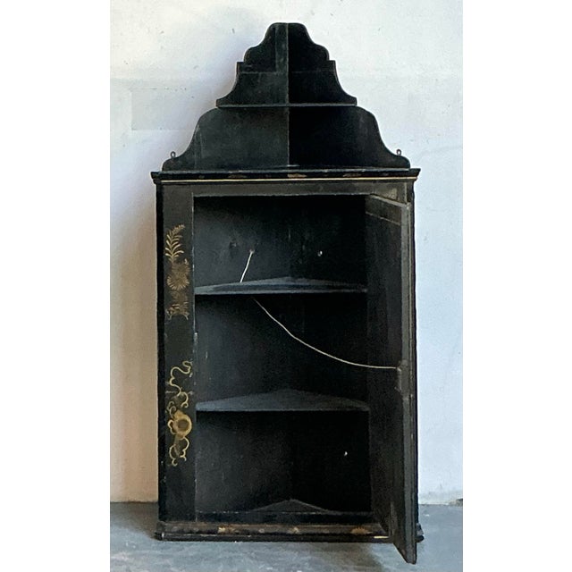 Vintage Asian Chinoiserie Floating Corner Cabinet For Sale - Image 10 of 12