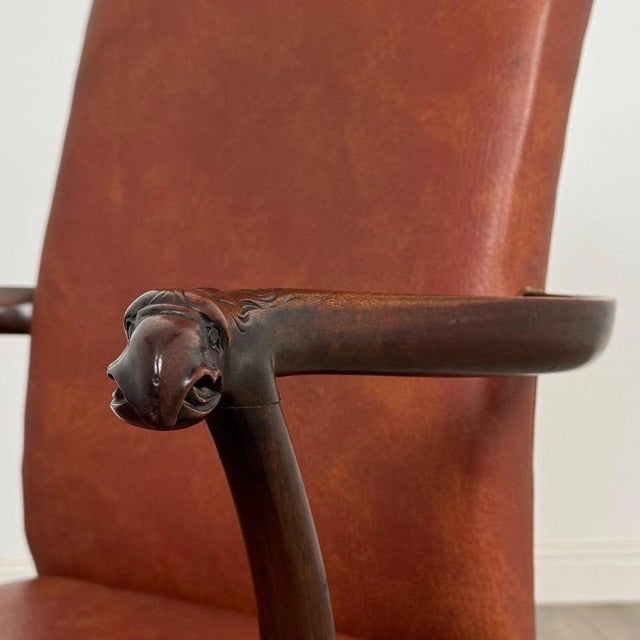 Antique 19th Century English Mahogany Open Armchair with Claw Feet For Sale - Image 11 of 15