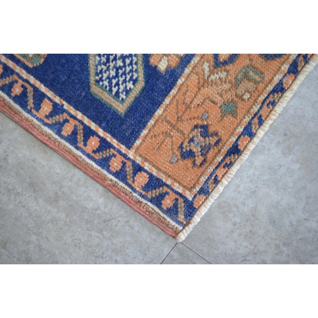 Terra Cotta Hand Knotted Small Oushak Rug Decorative Doormat Enrty Decorc- 1'10" X 3'4" For Sale - Image 8 of 9