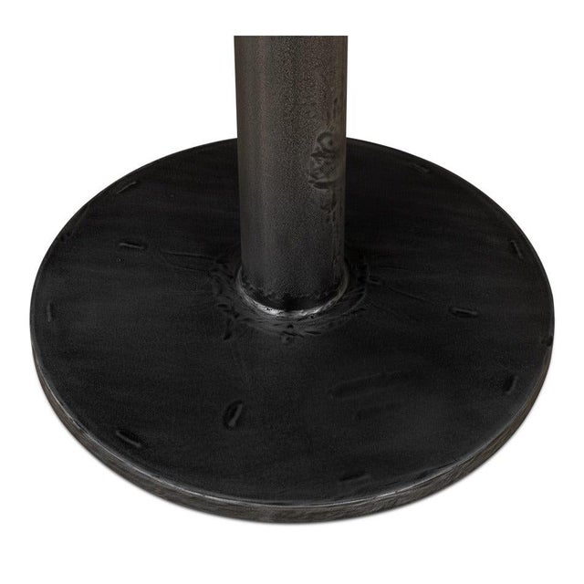 Industrial Bistro Table with Solid Walnut Top, 32 Inch Round For Sale - Image 11 of 12