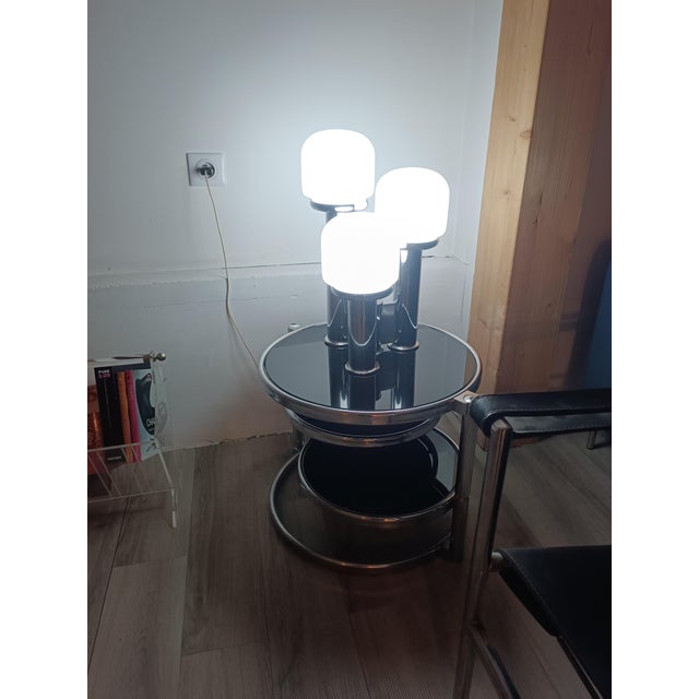 Silver Space Age Lamp in Murano Glass, 1970s For Sale - Image 8 of 9