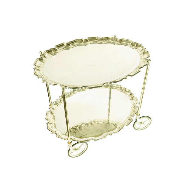 Black Mid-Century Italian Silver Plated Metal Trolley with Removable Trays by Carlo Mozzoni For Sale - Image 8 of 15