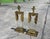 Postmodern Brass & Lucite Ionic Column Pillar Swag Table Lamps, a Pair For Sale - Image 9 of 11