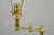 Vintage Traditional Polished Brass Swing Arm Reading Pole Floor Lamp W/ Shade For Sale In Philadelphia - Image 6 of 12