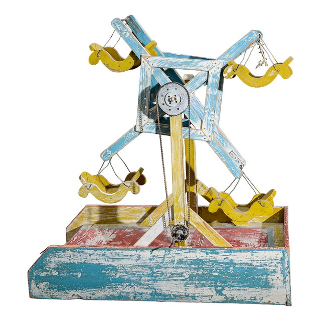 Wooden Mobile with Chain Mechanism in Lacquered Wood, 1940s For Sale