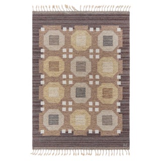 Doris Leslie Blau Vintage Swedish Flat Weave Rug by Rakel Carlander For Sale