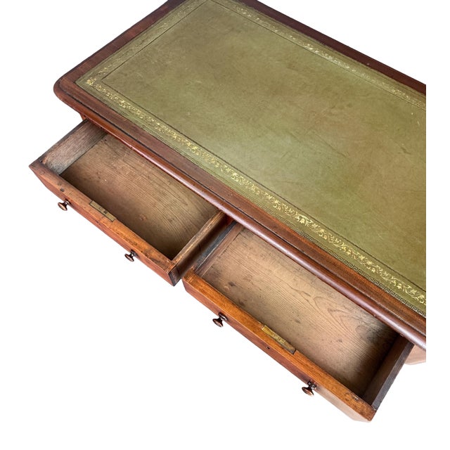 English Writing Table or Desk of Mahogany With Inset Leather Top For Sale - Image 10 of 12