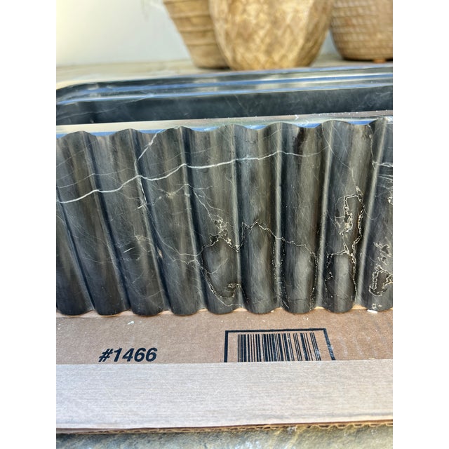 2020s Handcrafted Nero Marquina Marble Sink – Black Marble Sink, Modern Vanity Basin, Natural Stone Bathroom Sink, Luxury Black Marble Washbasin For Sale - Image 5 of 8