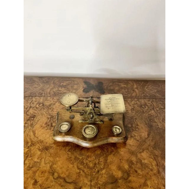 Antique Victorian Brass Postal Scales, 1880s For Sale - Image 3 of 6