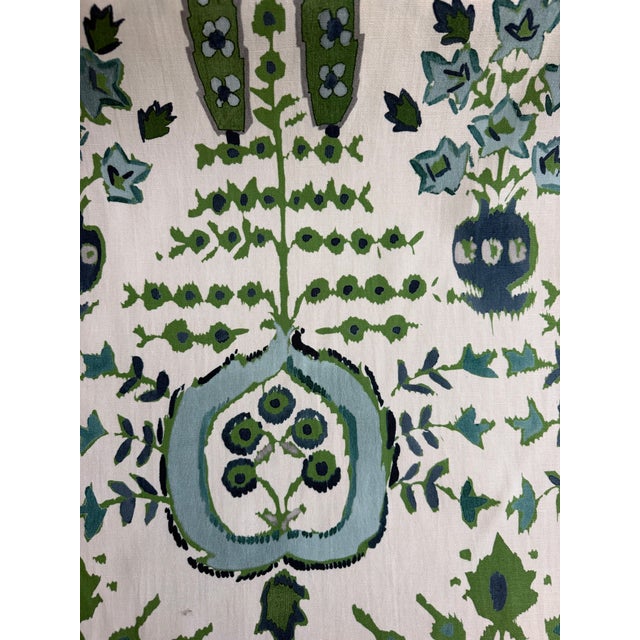 F916240 | Mendoza Suzani, Blue And Green On White - Thibaut Fabric 9 6/8 yards BRAND Thibaut PATTERN NUMBER F916240...