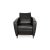 Animal Skin Sesame Leather Armchair in Black from FSM For Sale - Image 7 of 11