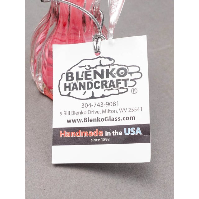 Pink Vintage Blenko Angel Pink Swirl Hand Blown Art Glass Figurine Sculpture For Sale - Image 8 of 8