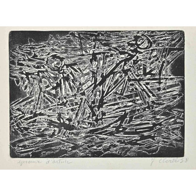 Abstract Composition is an original Etching realized by Jean Clerté in the 1980s. The artwork is depicted through...