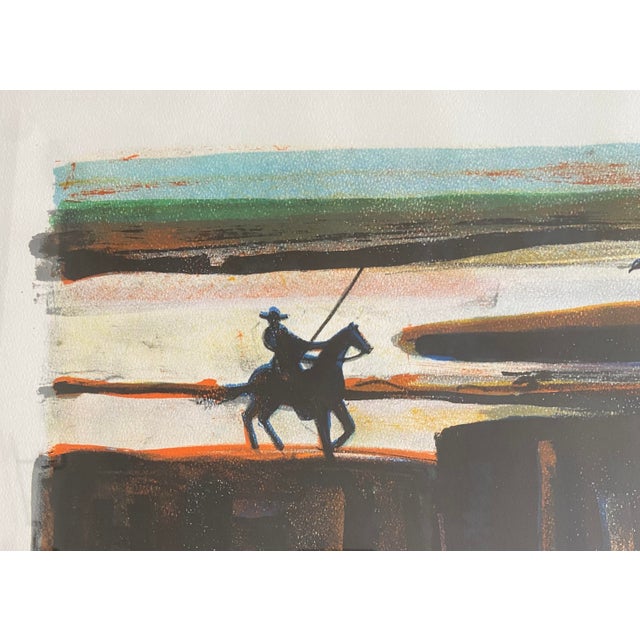 Mid-Century Modern Georges Briata, Camargue Guardians, 1970s, Lithograph For Sale - Image 3 of 7