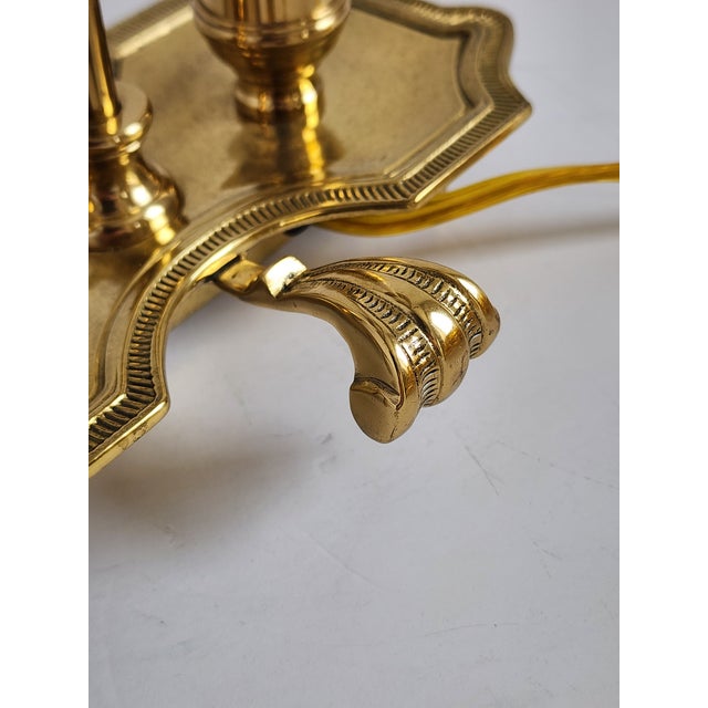 Vintage French Bouillote Brass & Tole Table Lamp For Sale - Image 10 of 16
