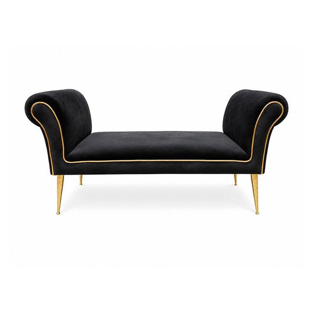 Vintage Black Fabric Bench, 1980s For Sale - Image 4 of 4