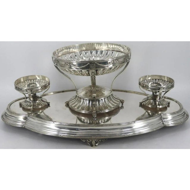 Traditional Elkington Silverplate and Glass Centerpiece - 4 Pieces For Sale - Image 3 of 11