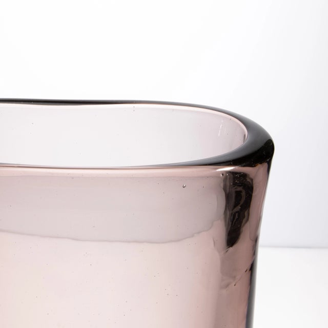 Hand Blown Murano Vase Massiccio Smoky For Sale - Image 9 of 11