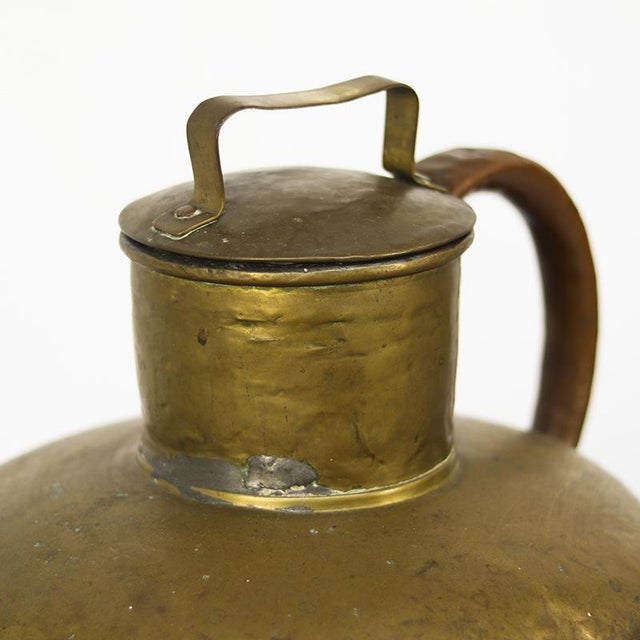 Large Rustic Farmhouse French Brass Canne à Lait or Milk Jug For Sale - Image 4 of 12