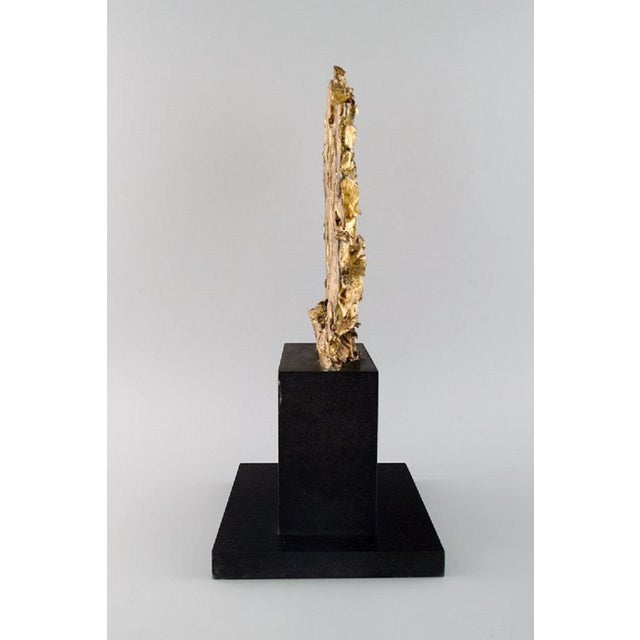 Metal Large Gold Metal on Marble Plinth Sculpture For Sale - Image 7 of 9