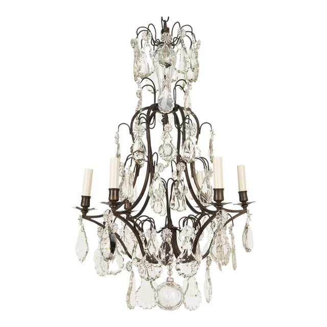 French Louis XV Style Crystal Chandelier For Sale