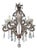 20th Century French Wrought Iron Rock Crystal Chandelier For Sale