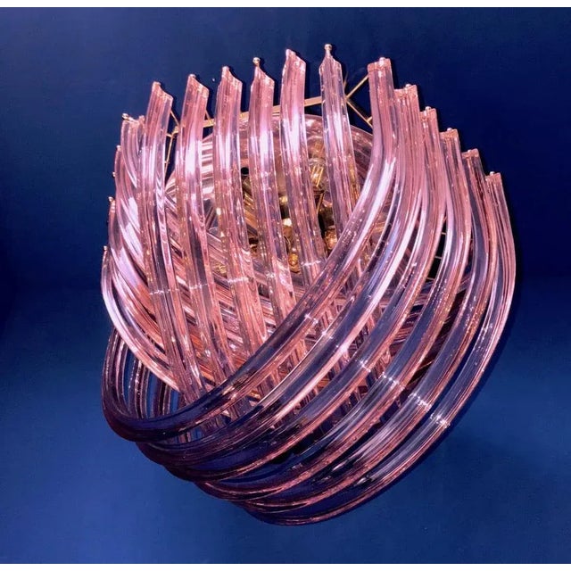 Pink Murano Curvati Ceiling Light or Flush Mount, 1990 For Sale - Image 6 of 18