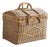 Mid 20th Century Vintage Natural Woven Wicker Carrying Case Basket For Sale