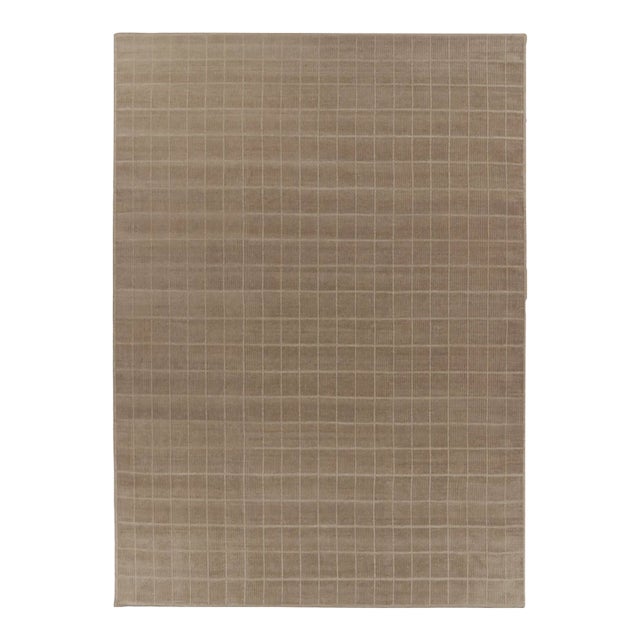 Contemporary Oversized High-Low Grid Wool Mohair Rug by Rug & Kilim, India For Sale