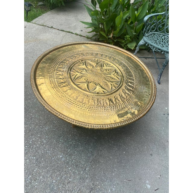1970s 1970s Brass Metal and Wooden Coffee Table For Sale - Image 5 of 13