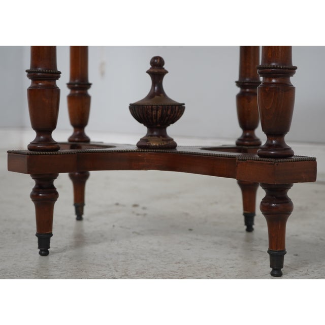1950s Vintage Mahogany Marquetry Inlaid Side Table For Sale - Image 5 of 15