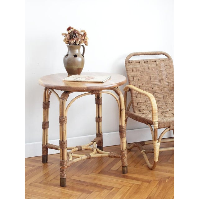 Bauhaus Bauhaus Style Rattan Coffee Table in Oak, 1920s For Sale - Image 3 of 18