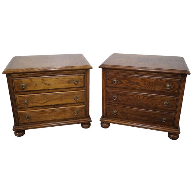 Ethan Allen Royal Charter Oak Nightstands A Pair Chairish
