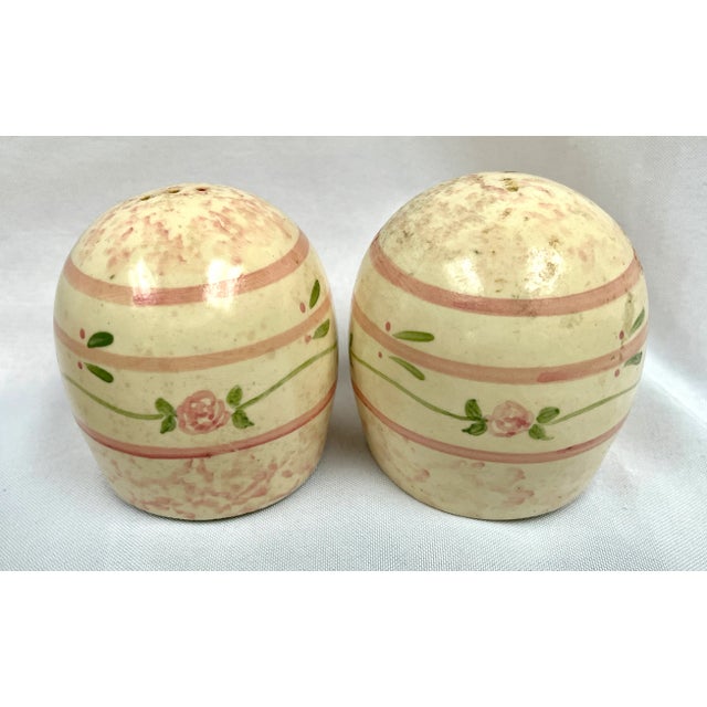 Folk Art 1970s Vintage Marshall Pottery Stoneware Vegetable Bowl, Pitcher, and Shakers - Set of 4 For Sale - Image 3 of 7