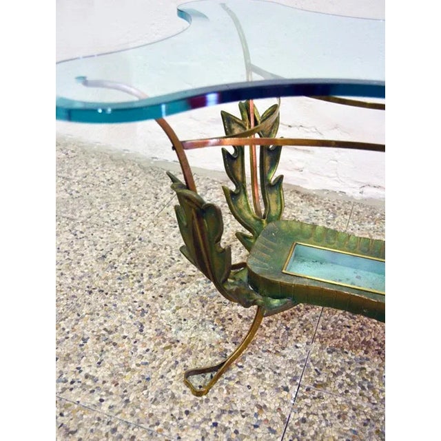 Mid-Century Modern Coffee Table in Painted Brass and Crystal by Pier Luigi Colli, 1950s For Sale - Image 3 of 6