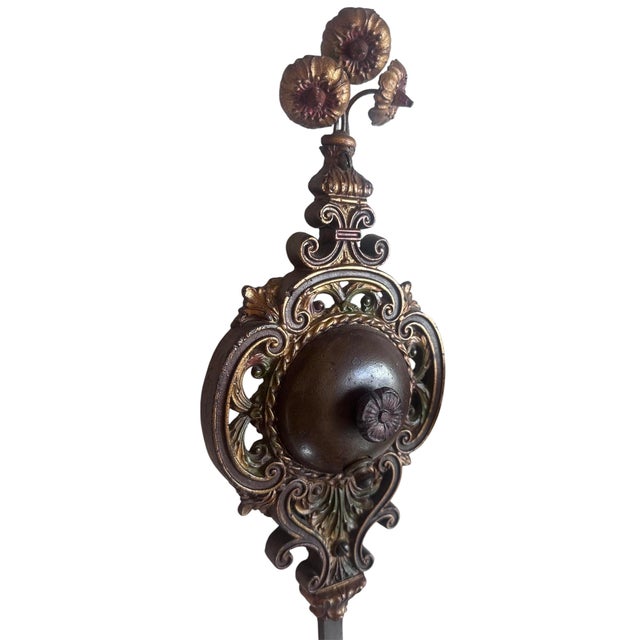1920s Antique Patina Painted Floral, Roping and Filigree Sconces Circa 1920 - a Pair For Sale - Image 5 of 5