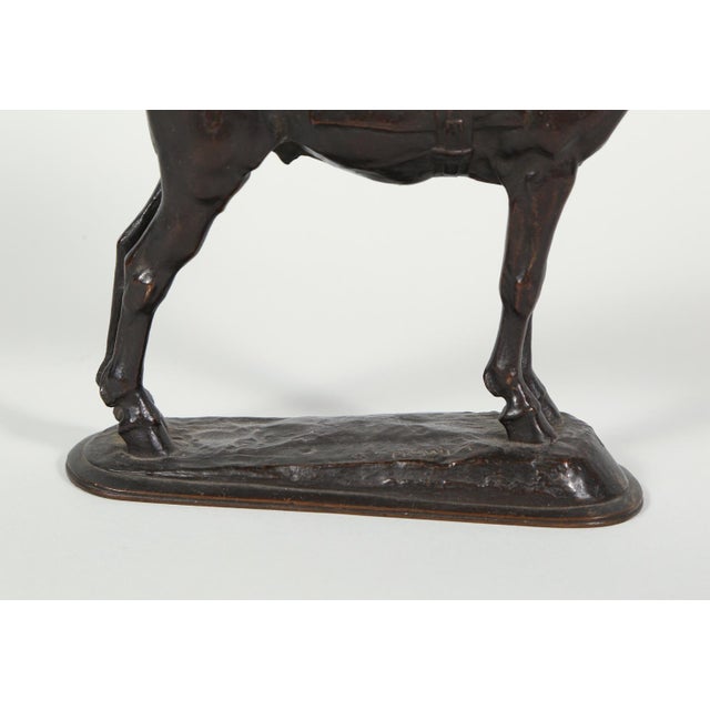 Metal Late 19th Century Emmanuel Fremiet Horse & Cat Bronze Sculpture For Sale - Image 7 of 8